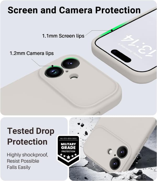 Støtsikkert flytende silikondeksel til iPhone 17 Pro Max | MagSafe stone iPhone 17 Pro Max