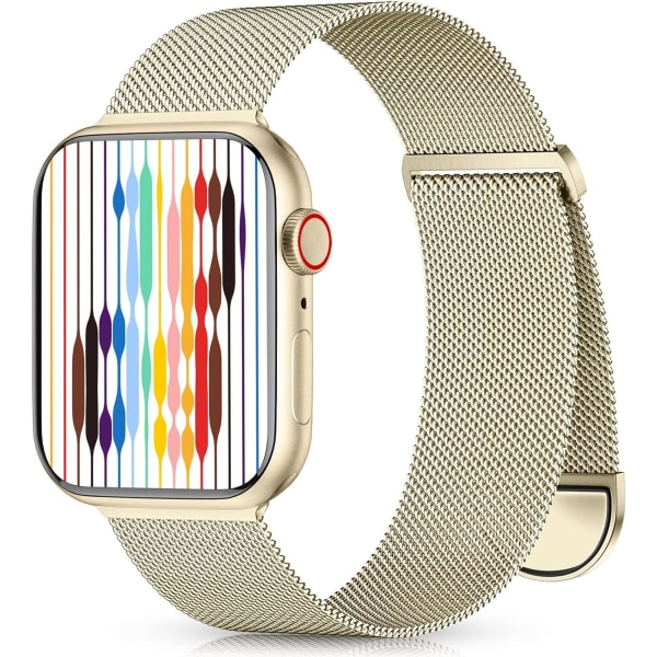 Metallband kompatibel med Apple Watch band 40mm 38mm 41mm Champagne Gold-WELLNGS Champagne Gold 42/44/45/49mm