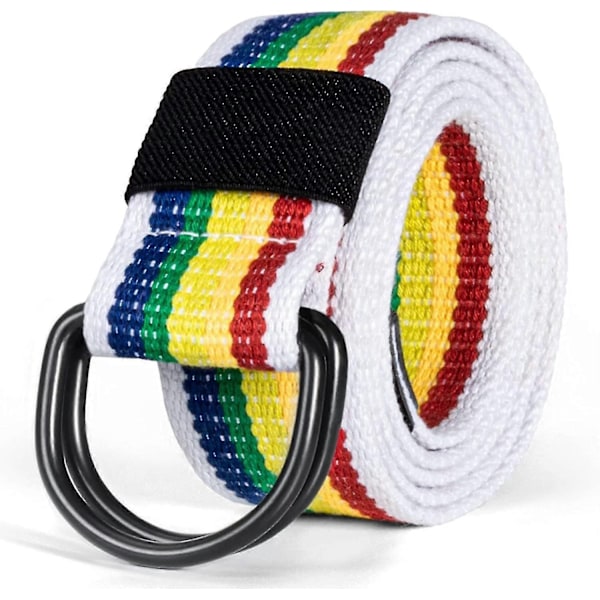 Canvas-vyöt miehille ja naisille - WELLNGS Buckle Buckle rainbow waist size 31 35inch