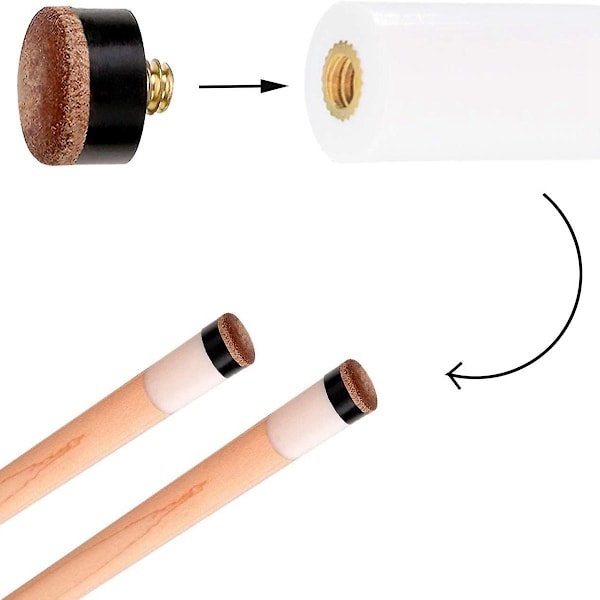 30 stk. Billard Pool Cue Stick Skruespids 12mm Udskiftning Billard Cue Tips til Pool Cues og S-WELLNGS