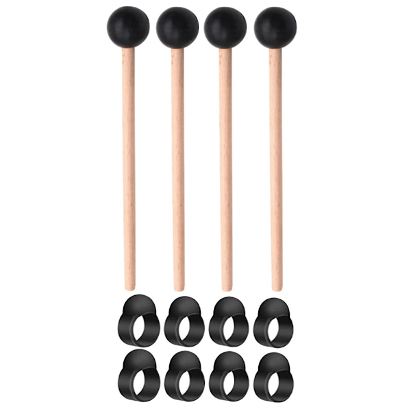 8 st stämtrumma fingerpicks fingerhylsor handpan med 4 st eteriska trumstockar kit Pe-WELLNGS