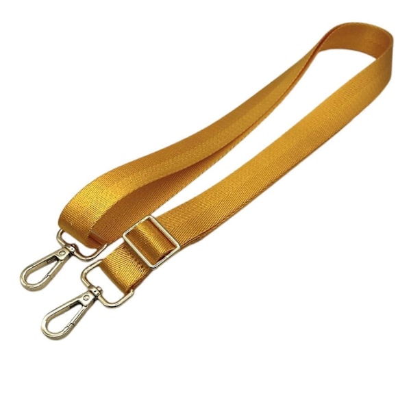 Färgglad Väska Axelrem med Karbinhake Justerbar Breddad Enkel Axel Crossbody Meddelande-WELLNGS Yellow