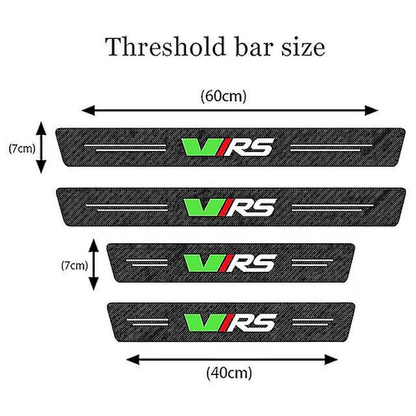 4 kpl hiilikuitua auton oven kynnys tarrat auton oven kynnys Skoda Vrs Octavia Kamiq Kodiaq Karoq Superb Fabia Rapid Favorit-WELLNGS 4PCS FOR VRS