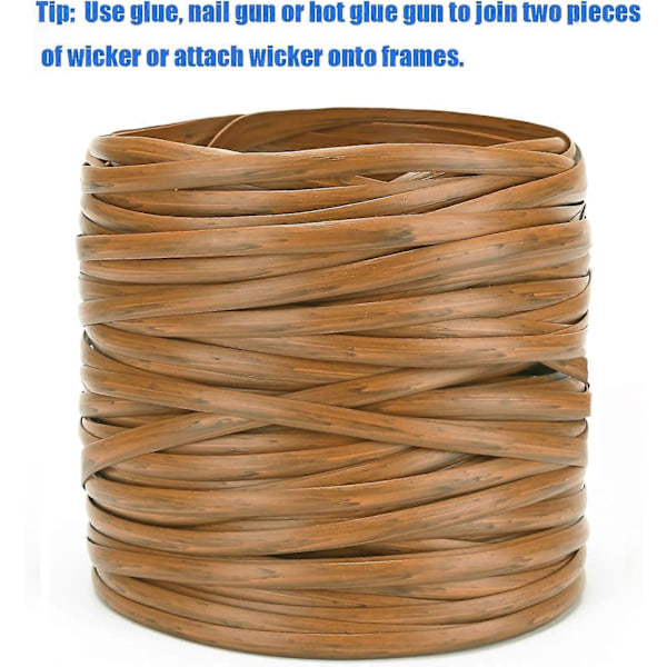 Reparationssæt til flet 37m 120ft Flet Reparationsmaterialer Tofarvet Gradient Mørkebrun med Lysebrune Striber Plastik Rattan Materiale til Terrasse - WELLNGS Wood Grain