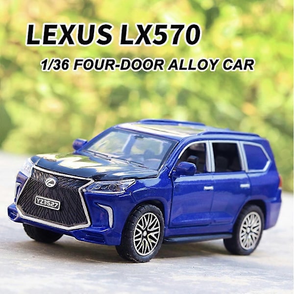 Legetøjsbil 1/36 Lexus Lx570 Legetøjsmodel til børn 4 døre åbnelige Metal Die-Cast Modelbil Miniature Samleobjekt Bil Drengelegetøj Gave - WELLNGS Blue