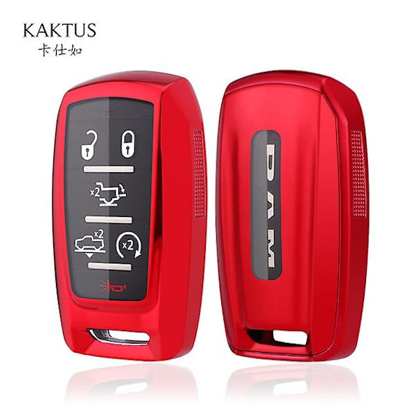 Pehmeä Tpu  Älykäs Auton Avaimen Kuori Suojakotelo Dodge Ram 1500 Rebel 2500 3500 5500 2019 2020 Pidike Auton Tarvikkeet-WELLNGS Red