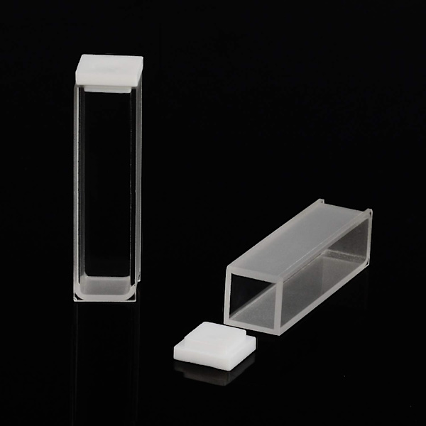 Kvartskuvette, spektrofotometerkuvetter 10 mm lysvej, 45 mm højde, 3,5 ml kapacitet - 2 stk.-WELLNGS
