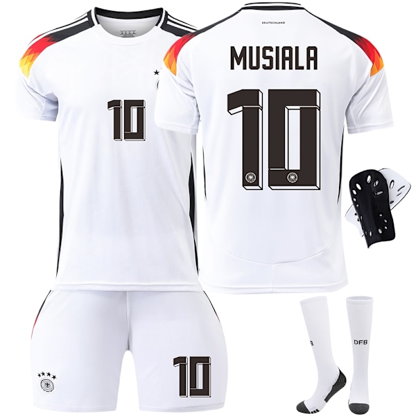 Germany Home 2024 Euro Football Jersey Kids Boys Set Number. MUSIALA with Socks + Protective Gear- Perfet-WELLNGS With socks+protective gear XS