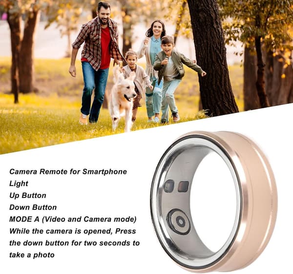 Smart Ring Søvnmåler Fitness Tracker Ring NFC Multifunksjonell Ring IP68 Vanntett Bluetooth Helse Smart Ring med Termometer-WELLNGS Gold 18