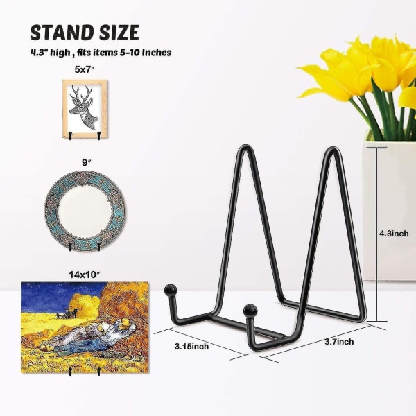 Plade Stand Display Sort Jern Staffeli Plade Holder Stand-WELLNGS