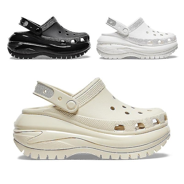 Kvinnors klassiska tjocka Platcompatiblem skor tjocka sula slip på sandaler-WELLNGS black 39-40