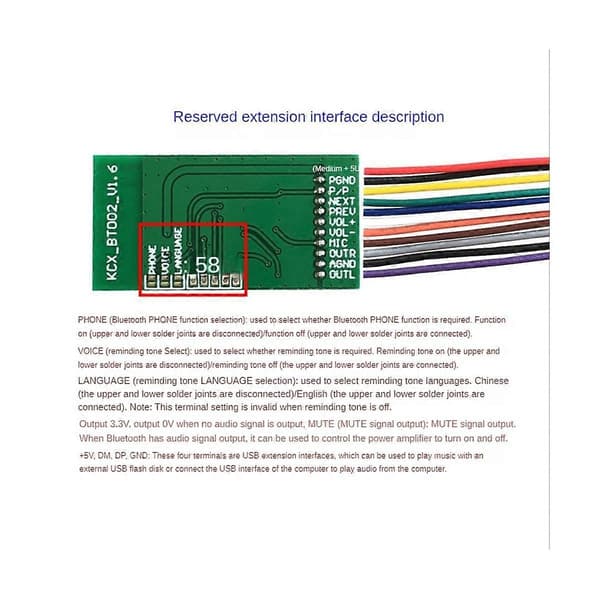 BT5.0 Audio Receiver Modul Stereo Audio Output Trådløst Bluetooth 5.0 Kredsløbs Receiver Board til S-WELLNGS