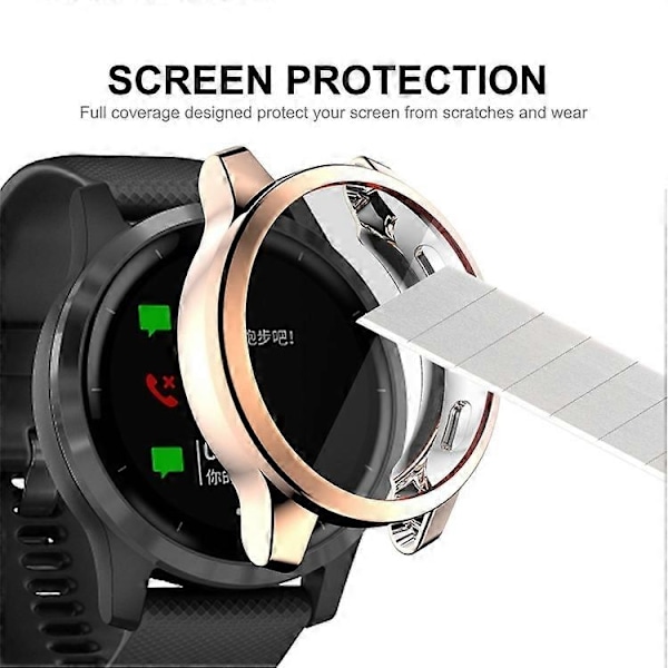 Garmin Venu 2S 40mm / Vivoactive 4S 40mm Hat-Prince Täyspeite Elektrolyyttipinnoitettu TPU Pehmeä Kotelo - WELLNGS Rose Gold