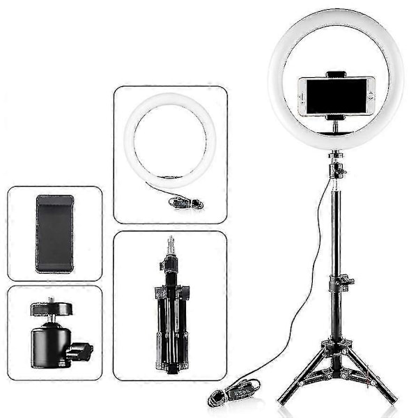 Selfie 18 LED Rengasvalo Jalustalla - WELLNGS Table tripod