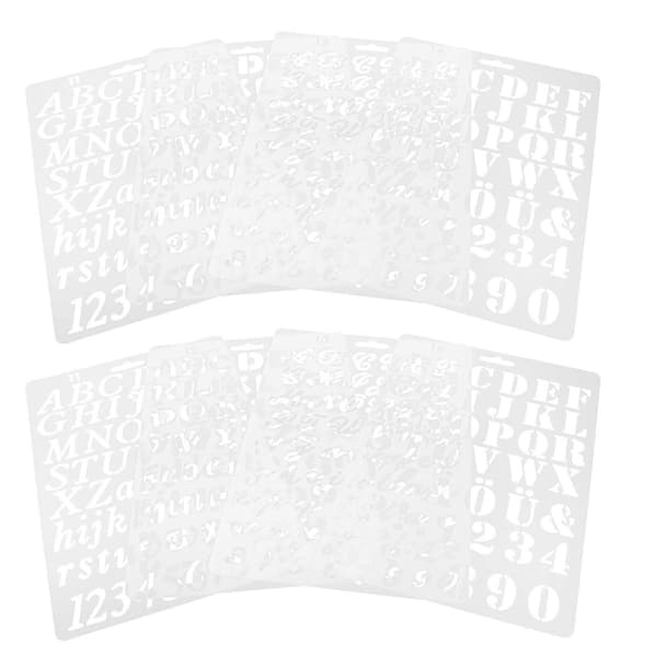 8-pack bokstavsstencil siffrstencil bokstavsstencil stor bokstavsstencil logotypstencil - WELLNGS