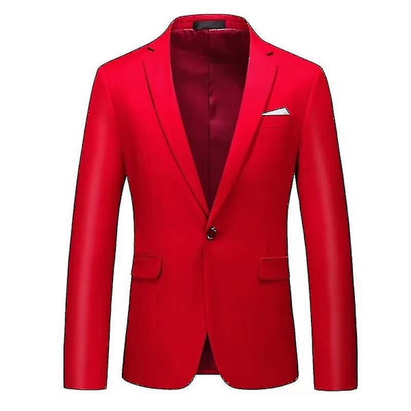 Miesten muodikkaat bleiserit, business casual slim fit -puku - WELLNGS red M