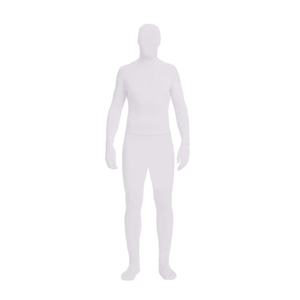 Unisex-elastinen spandex-kokovartaloasu, aikuisten naamiaisasu, Zentai-katoava mies -vartaloasu Hk-WELLNGS White 170CM