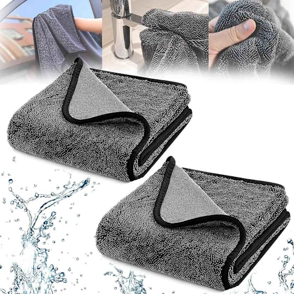 Shiny Bath Xxl Tørretumbler, Hurtigtørrende Tørretumbler, Shiny Bath Servietter Xxl Tørretumbler, Brusekabine Klud til Vandfjernelse-WELLNGS 2pcs L 40x40cm