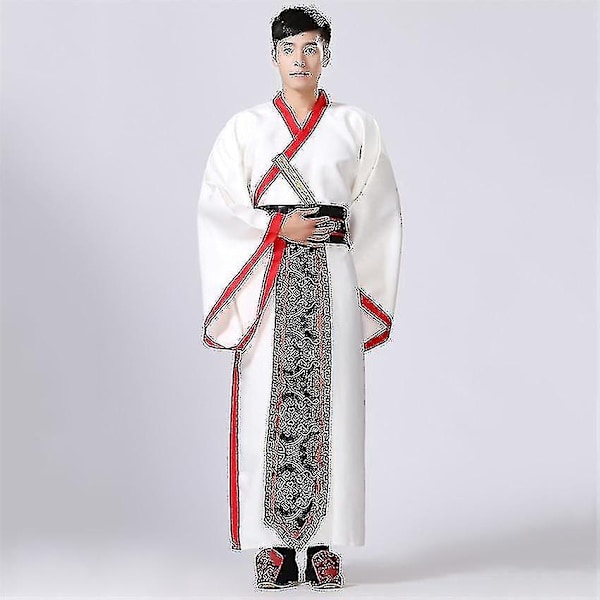 Menn Hanfu Tradisjonelle Kostymer Klesplagg - WELLNGS Darkred 2XL 175-180CM