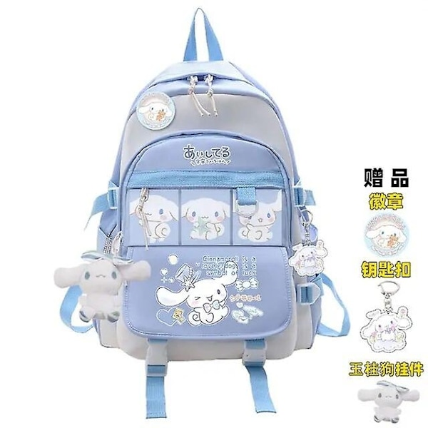 Anime Sanrio Plyschleksak Cinnamoroll Ryggsäck Barn Flicka Pojke Svart Blå Skolväska Kawaii Student Skolväska Dator Stor Present Ryggsäckar-WELLNGS B