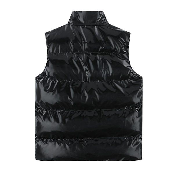 Sliktaa - Herre Vandtæt Ærmeløs Jakke Blank Puffer Vest - WELLNGS Black S
