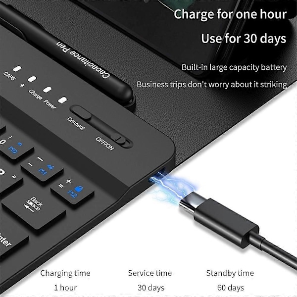 Tangentbordsfodral i läder för Samsung Galaxy Z Fold5-WELLNGS