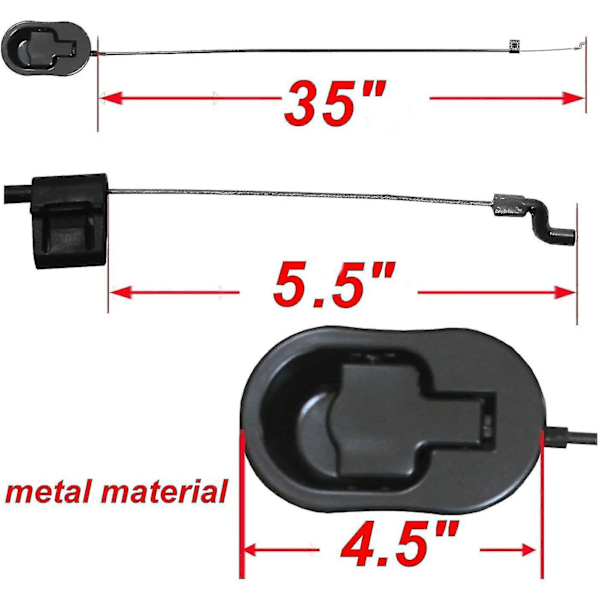 Recliner reservedeler - Universell svart metalltrekkhåndtak med kabel - Passer til Ashley og store recliner-merker - WELLNGS