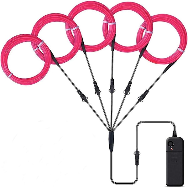 Fleksibel Neon Strobe Elektroluminescent Linje EL Lys Linjesæt (fem farver) - WELLNGS pink