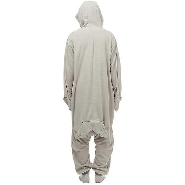 Harmaahylje eläin sarjakuva jumpsuit pyjama miesten ja naisten kotivaatteet-WELLNGS M