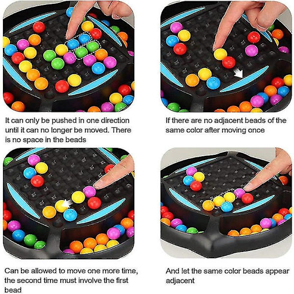 Regnbue Ball Matching Leke Fargerik Morsom Puslespill Sjakkbrett Spill med 80 stk Fargede Perler Intelligent Hjerne Spill Utdanningsleke - WELLNGS 241 beads set