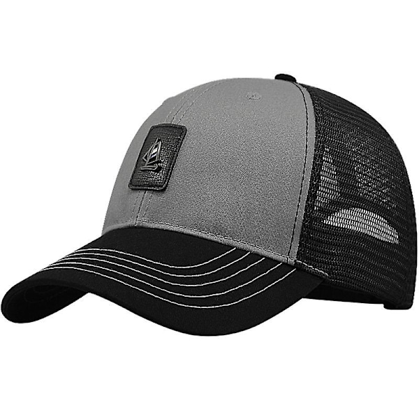 Big Head Man Plus Size Baseball Cap Mænd Sommer Bomuld Mesh Trucker Hat-WELLNGS Gray L 55  60cm