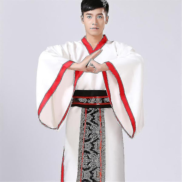 Mäns Hanfu Traditionella Kläder - WELLNGS redblack 3XL