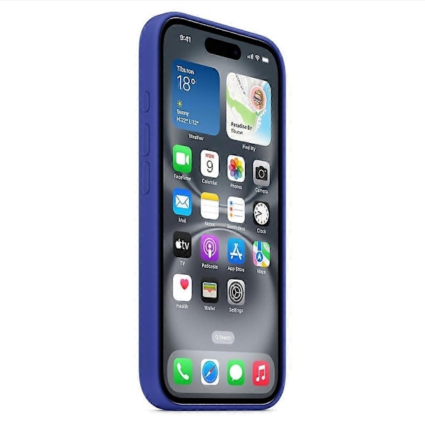 iPhone 16 Pro -puhelimen silikoninen magneettinen suojakotelo, yhteensopiva MagSafen kanssa - Kirkkaan sininen - WELLNGS Brilliant Blue