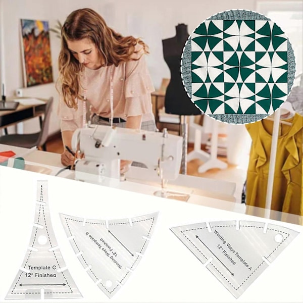 3 stk. Winding Ways Malsett Håndlagde Symønstre Akryl DIY-verktøy for Syeelskere-WELLNGS