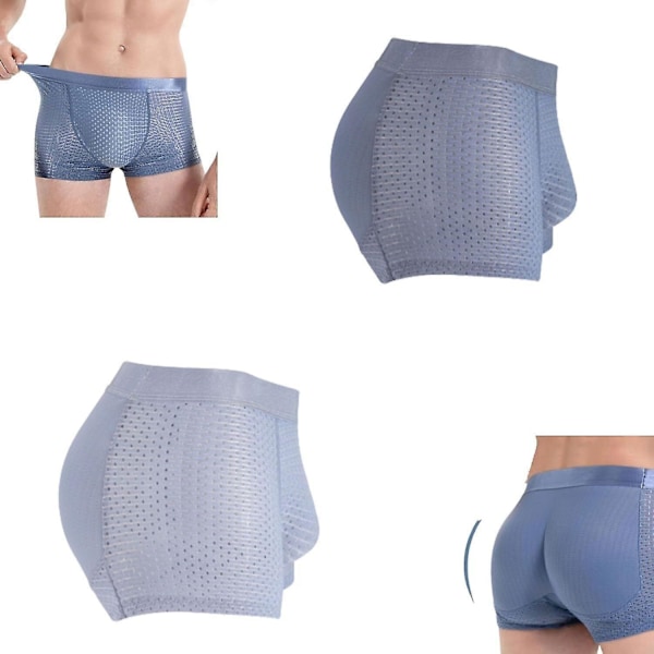 Herre Mesh Pustende Rumpe Løft Bokser Briefs Underbukse med Rumpe Pude Forbedre, 50% Tilbud-WELLNGS Red M