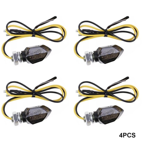 4 stk/pakke Led Blinklys Mini Røykfarget Linse Blinklys Foran Bak Motorsykkellys, 11-WELLNGS
