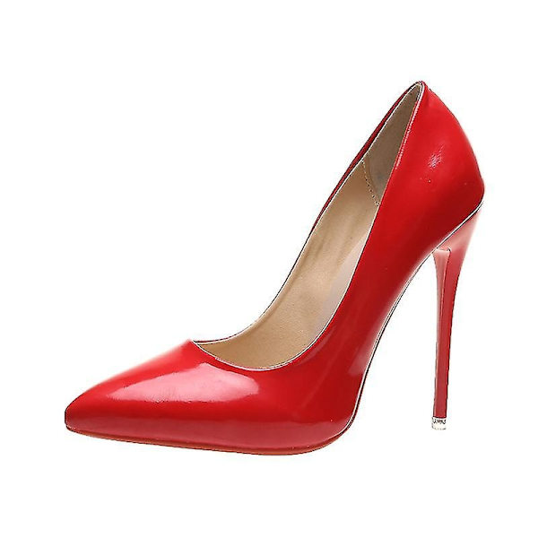 Pumps i skinn med spiss tå for kvinner - WELLNGS RED 37