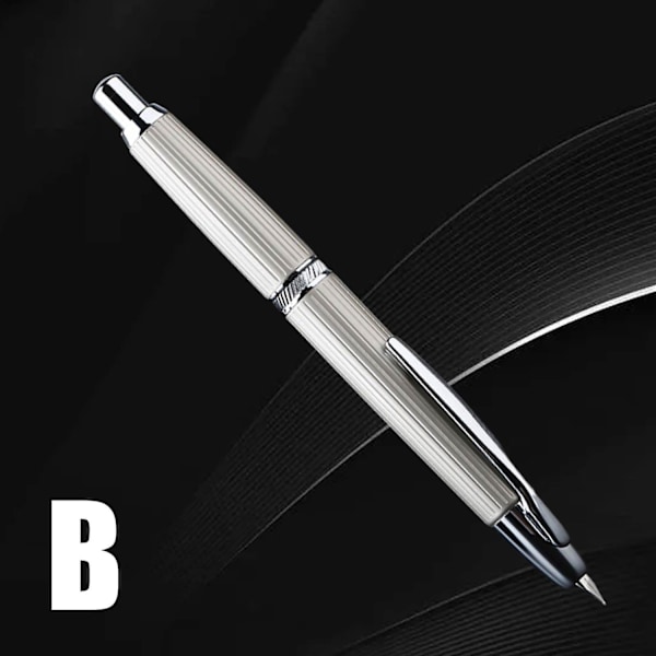 Majohn A1 Tryk Metal Fyldpen med Klips Iridium Ekstra Fin Nib 0,38 mm Kontor Fg-WELLNGS Gray Stripe