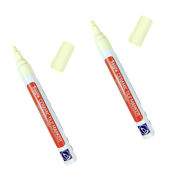 Vanntett Fugenfyllerpenn for Fliser Lettvekt Flisfyllingstilbehør for Restaurering av Flisvegg Fl-WELLNGS Beige 2pcs