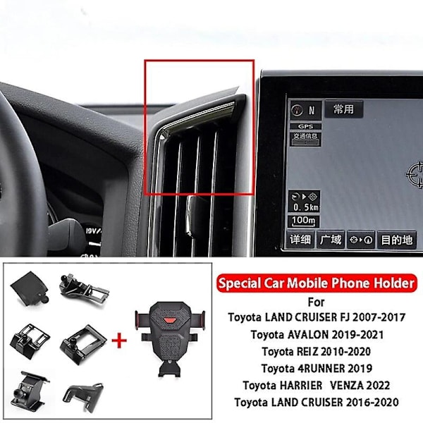 Biltelefonhållare för Toyota Land Cruiser Fj Avalon Reiz 4runner Harrier Venza - WELLNGS Red-11