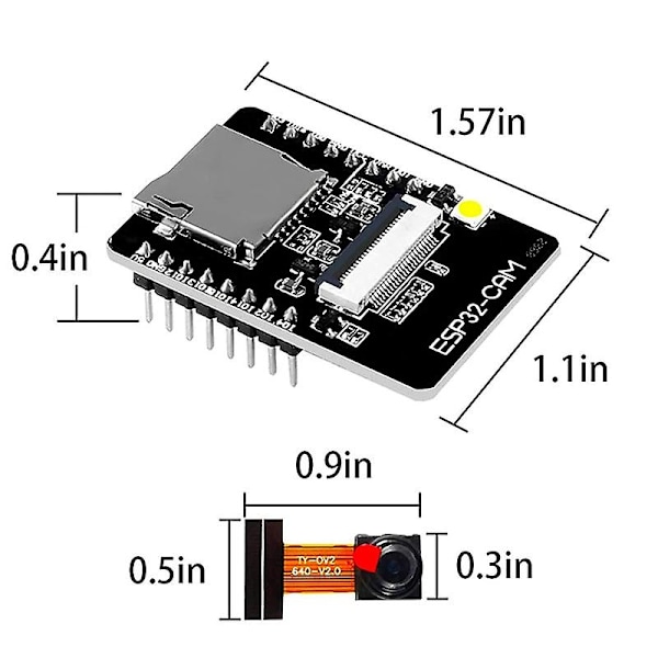 4-pack Esp32-cam Wifi Bluetooth-kort Esp32-cam-mb -usb till seriell port Ch340g med Ov2640 2mp-kamera - WELLNGS 0 0