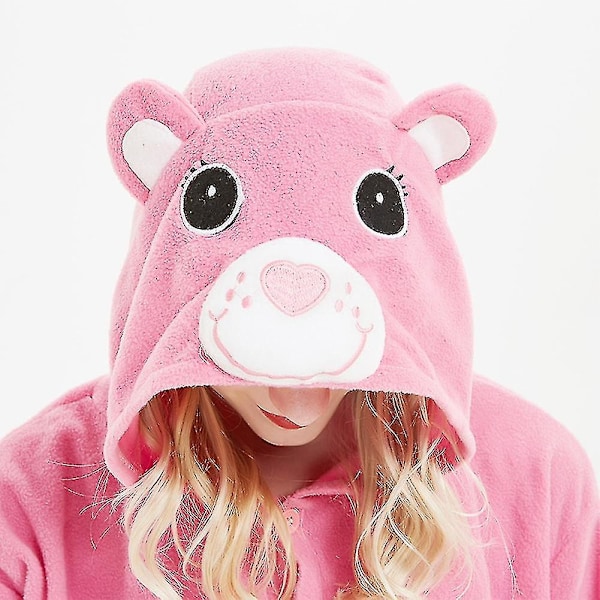 Aikuisten karhu Onesie-pyjamat Cosplay-eläinten kotiasu yöasu haalaripuku naisille ja miehille - WELLNGS Rose red XL