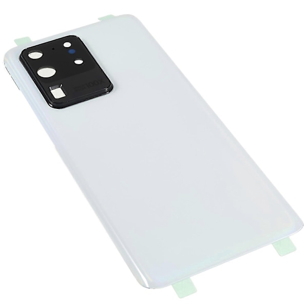 Kompatibel med Samsung Galaxy S20 Ultra 4G/5G G988 Batterideksel med Limklistremerke+Kameraglassdeksel-Rød-WELLNGS White