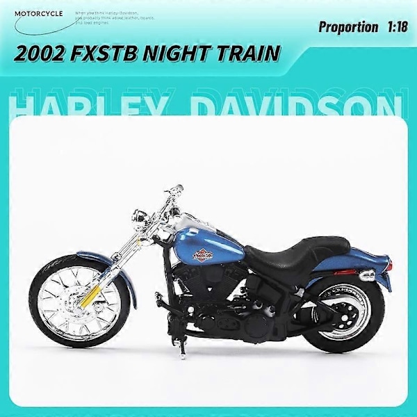 Maisto 1:18 Harley Davidson -sarjan klassinen simuloitu metallimoottoripyörämalli leluautokokoelma lelumottoripyörä - WELLNGS 2002 FXSTB
