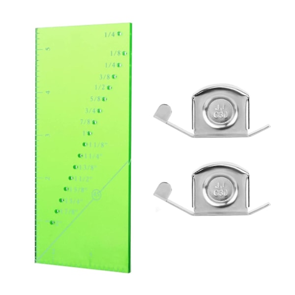 Sy-guide-lineal-sæt 3 stk., 2 magnetiske sy-guider og sy-tillæg-lineal, sy-måler til 1/8 til 2 tommer - WELLNGS