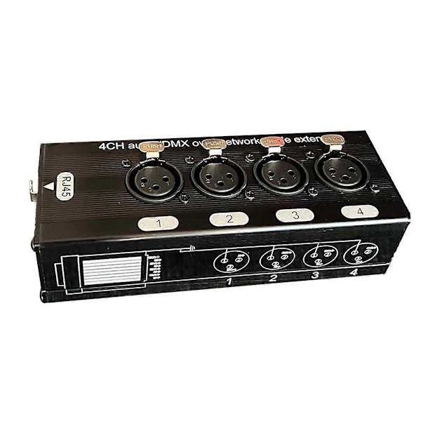 1 st 4-kanals 3-stifts XLR ljud- och DMX-nätverkskabelutvidgare, DMX512 nätverkssignalutvidgare, hona-WELLNGS