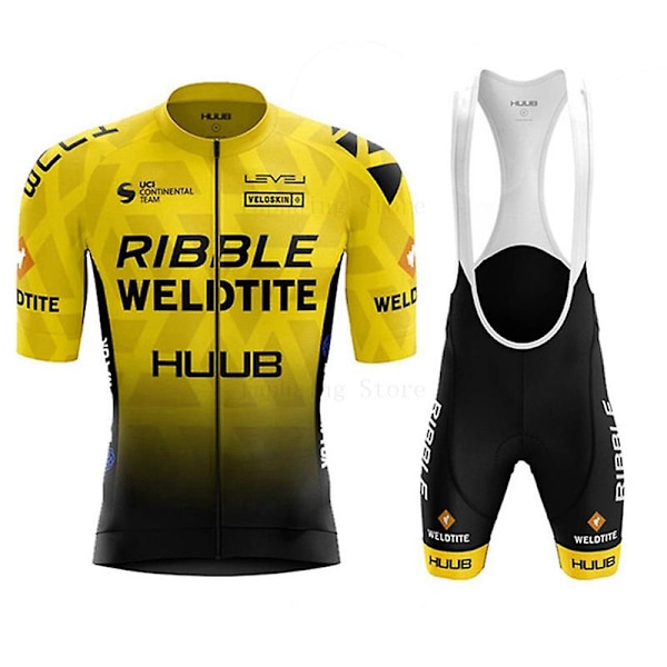 Huub Långärmad Cykeltröja Set Vår Mtb Cykelkläder Cykelkläder för Män Huub Ribble Weldtite Cykelkläder-WELLNGS yellow XL