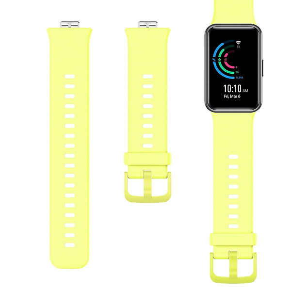 Mjuk Silikonarmband för Huawei Watch Fit - WELLNGS Yellow Huawei Watch Fit