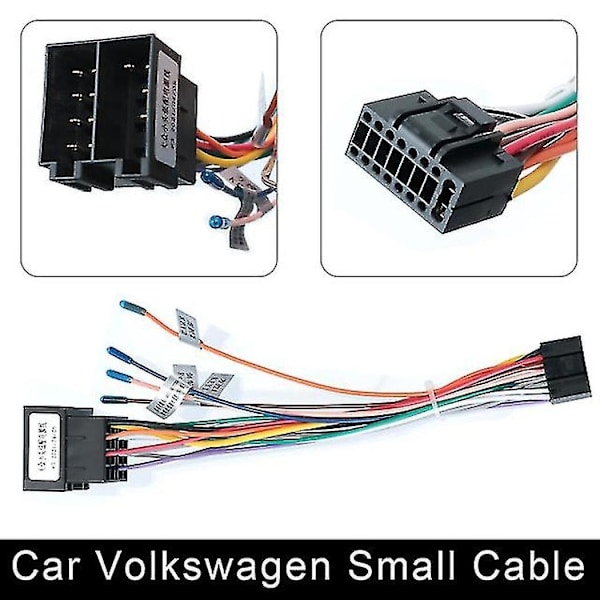 2 Din-bilradiokabel för Android, universell strömanslutning - WELLNGS VW small cable