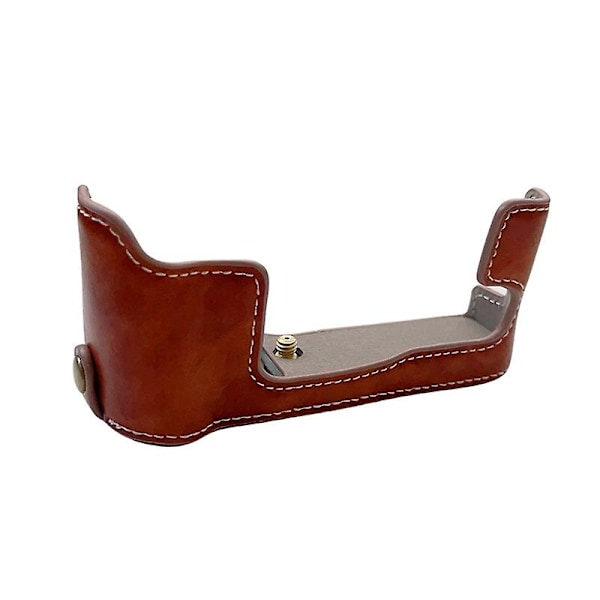 Fujifilm X-T30II X-T30 X-T20 X-T10 PU-läder kamerabottomskydd Anti-scratch Halv kroppsskydd med batterilucka Design - Svart Brown